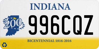 IN license plate 996CQZ