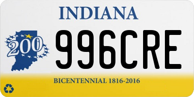 IN license plate 996CRE