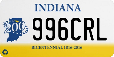 IN license plate 996CRL