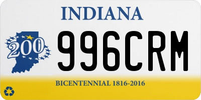 IN license plate 996CRM