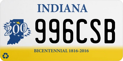 IN license plate 996CSB