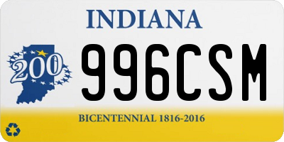 IN license plate 996CSM