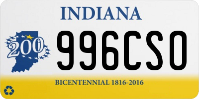 IN license plate 996CSO