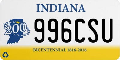 IN license plate 996CSU