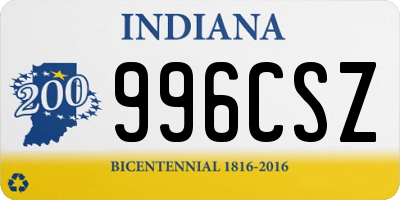 IN license plate 996CSZ