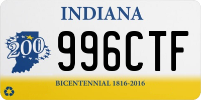 IN license plate 996CTF