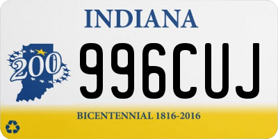 IN license plate 996CUJ