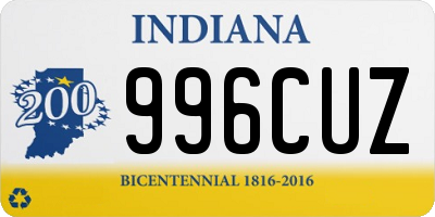 IN license plate 996CUZ