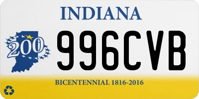 IN license plate 996CVB