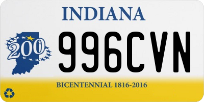 IN license plate 996CVN