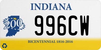 IN license plate 996CW