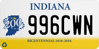 IN license plate 996CWN