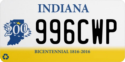 IN license plate 996CWP