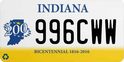 IN license plate 996CWW