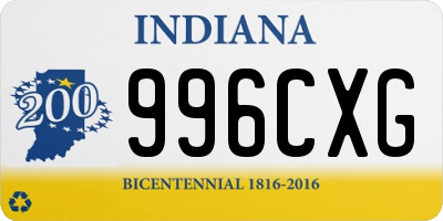 IN license plate 996CXG