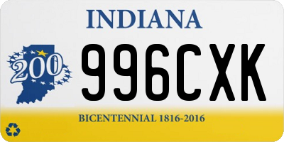 IN license plate 996CXK