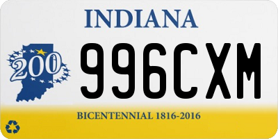 IN license plate 996CXM