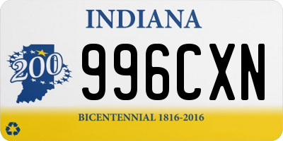 IN license plate 996CXN