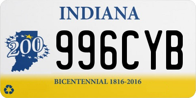 IN license plate 996CYB