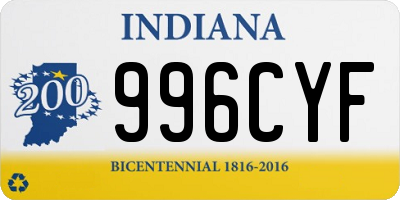 IN license plate 996CYF