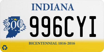 IN license plate 996CYI