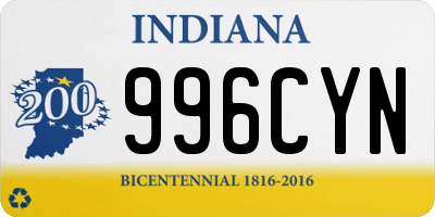 IN license plate 996CYN