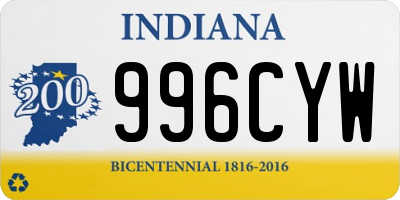 IN license plate 996CYW