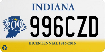 IN license plate 996CZD