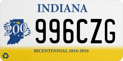 IN license plate 996CZG