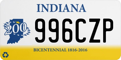 IN license plate 996CZP