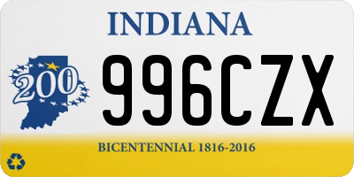 IN license plate 996CZX