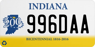 IN license plate 996DAA