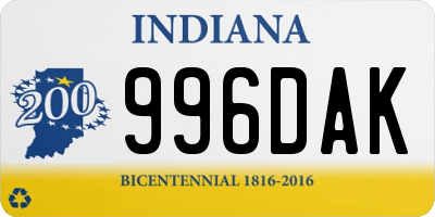 IN license plate 996DAK