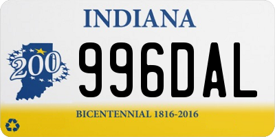 IN license plate 996DAL