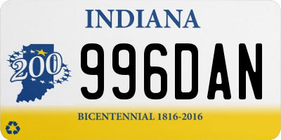 IN license plate 996DAN