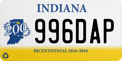 IN license plate 996DAP