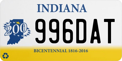 IN license plate 996DAT