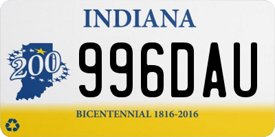 IN license plate 996DAU