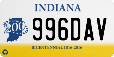 IN license plate 996DAV