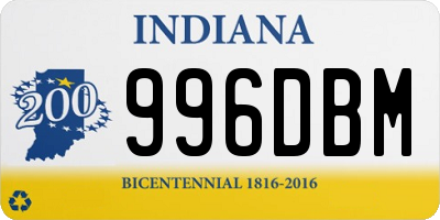 IN license plate 996DBM