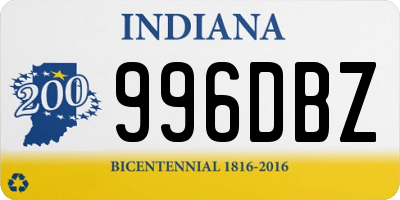 IN license plate 996DBZ