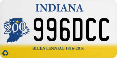 IN license plate 996DCC