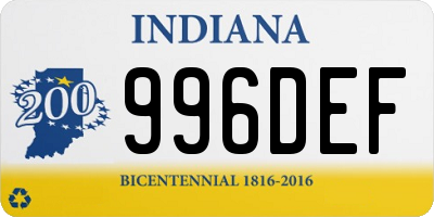 IN license plate 996DEF