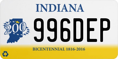 IN license plate 996DEP