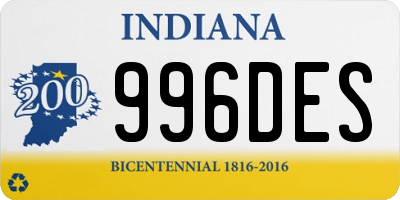 IN license plate 996DES