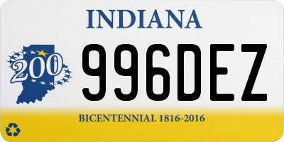 IN license plate 996DEZ