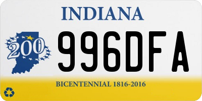 IN license plate 996DFA