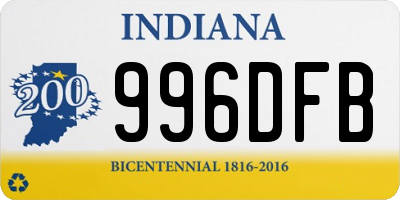 IN license plate 996DFB