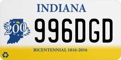 IN license plate 996DGD