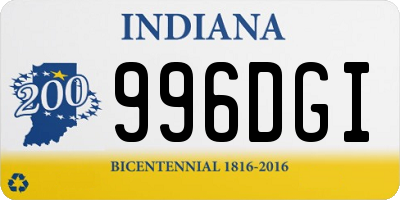 IN license plate 996DGI